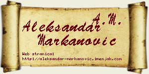 Aleksandar Markanović vizit kartica